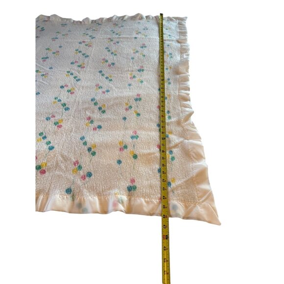 Baby Morgan Vintage Cozy 100% Orlon Balloon Print Satin Edge Made in USA - Picture 6 of 11